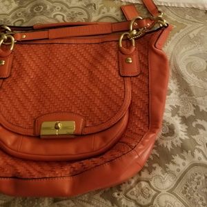 KRISTIN WOVEN LEATHER ROUND SATCHEL